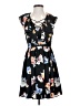Express 100% Polyester Floral Black Casual Dress Size 2 - photo 1
