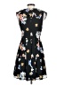 Express 100% Polyester Floral Black Casual Dress Size 2 - photo 2