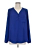 Pleione Blue Long Sleeve Blouse Size M - photo 1