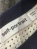 Self-Portrait 100% Cotton Ivory Blue Turtleneck Sweater Size L - photo 15