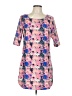 Eclair 100% Polyester Print Pink Casual Dress Size L - photo 1