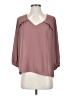 Bird 100% Polyester Burgundy 3/4 Sleeve Blouse Size XS - photo 1