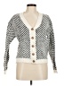 Shein Chevron-herringbone Silver Cardigan Size 6 - photo 1