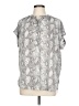 Adrienne Vittadini 100% Polyester Paisley Silver Short Sleeve Blouse Size L - photo 1