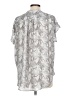 Adrienne Vittadini 100% Polyester Paisley Silver Short Sleeve Blouse Size L - photo 2