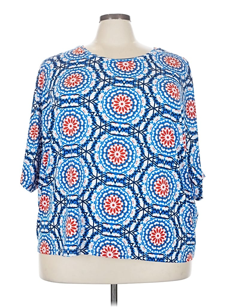 Pre-owned K. Jordan 3/4 Sleeve Blouse In Blue