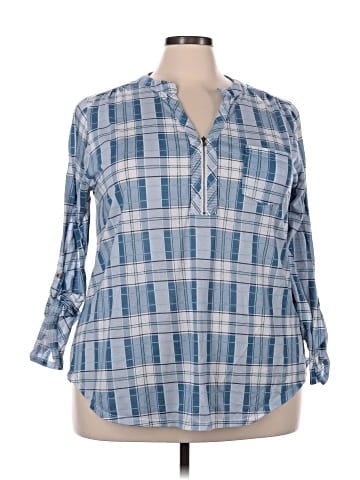 Always Indigo 3/4 Sleeve Blouse (view 1)