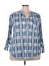 Always Indigo 100% Polyester Blue 3/4 Sleeve Blouse Size 3X - photo 1