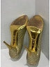 Miu Miu Metallic Silver Gold Metallic Snakeskin Heels Size EU 38 - photo 7