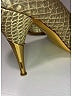 Miu Miu Metallic Silver Gold Metallic Snakeskin Heels Size EU 38 - photo 3