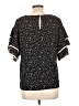 August Silk Black Short Sleeve Blouse Size L - photo 2