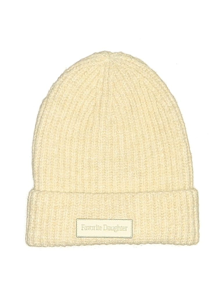 Favorite Daughter Beanie Hat: Ivory Solid Pattern Accessories - Size Large