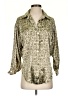Topshop Paisley Green 3/4 Sleeve Button-Down Shirt Size 2 - photo 1
