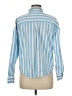 Old Navy 100% Cotton Stripes Blue Long Sleeve Button-Down Shirt Size M - photo 2