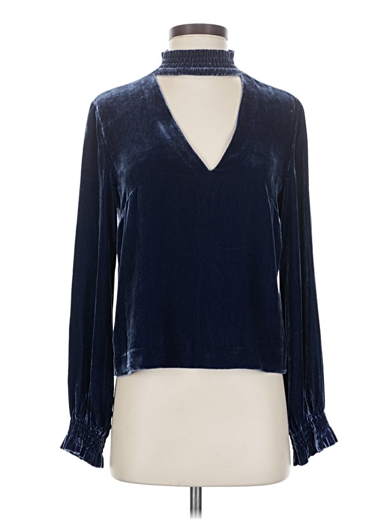 Pre-owned Intermix Long Sleeve Blouse In Blue