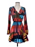 Express 100% Polyester Print Blue Cocktail Dress Size XS - photo 1