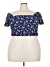 Lane Bryant Blue Short Sleeve Top Size 26 - photo 1