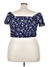 Lane Bryant Blue Short Sleeve Top Size 26 - photo 2