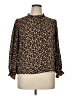 Accent 100% Polyester Brown Long Sleeve Blouse Size XL - photo 1