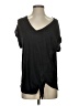 Monrow 100% Linen Black Short Sleeve Top Size S - photo 1