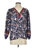 Current Air 100% Polyester Paisley Blue Long Sleeve Blouse Size S - photo 1