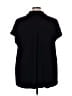 Halston Solid Black Short Sleeve Blouse Size 3X - photo 2