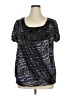 Worthington 100% Nylon Black Short Sleeve Blouse Size 1X - photo 1