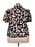Unbranded 100% Polyester Animal Print Black Short Sleeve Blouse Size 2XL - photo 2