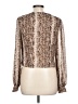 Lush 100% Polyester Brown Long Sleeve Blouse Size L - photo 2