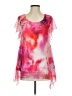 One World 100% Polyester Pink Short Sleeve Blouse Size S - photo 1