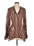CAbi 100% Polyester Stripes Brown Long Sleeve Blouse Size L - photo 1