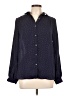 Lands' End 100% Polyester Polka Dots Blue Long Sleeve Blouse Size 10 - photo 1