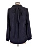 Lands' End 100% Polyester Polka Dots Blue Long Sleeve Blouse Size 10 - photo 2