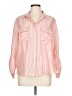 Velvet Heart 100% Rayon Stripes Orange Long Sleeve Button-Down Shirt Size L - photo 1