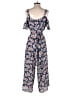 m.i.h Jeans 100% Silk Floral Blue Jumpsuit Size S - photo 2
