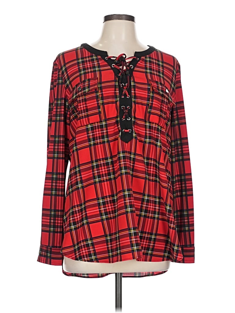 Pre-owned Nygard Long Sleeve Blouse In Red