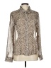 Hem & Thread 100% Polyester Animal Print Ivory Long Sleeve Blouse Size L - photo 1
