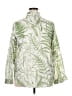 Unbranded 100% Polyester Print Green 3/4 Sleeve Blouse Size XXL - photo 2