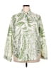Unbranded 100% Polyester Print Green 3/4 Sleeve Blouse Size XXL - photo 1