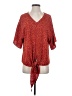 Unbranded Red Short Sleeve Blouse Size L (estimated) - photo 1