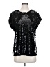 Halogen 100% Polyester Black Short Sleeve Top Size S - photo 1
