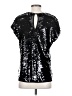 Halogen 100% Polyester Black Short Sleeve Top Size S - photo 2