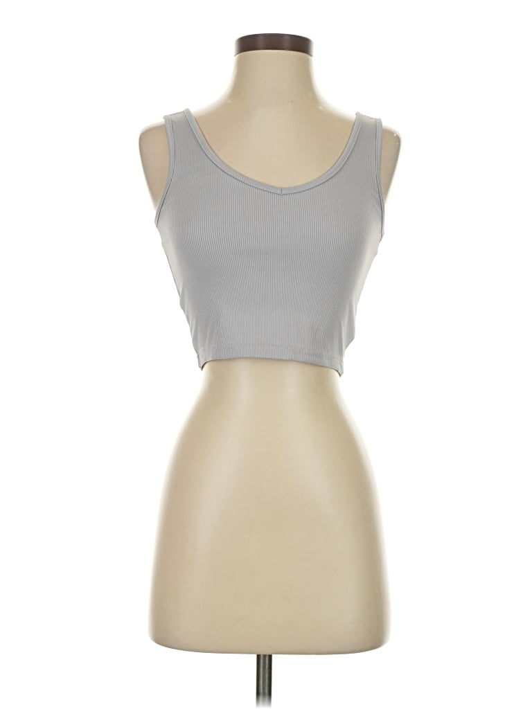 Pre-owned Shein Tank Top Silver Strapless Neckline Tops