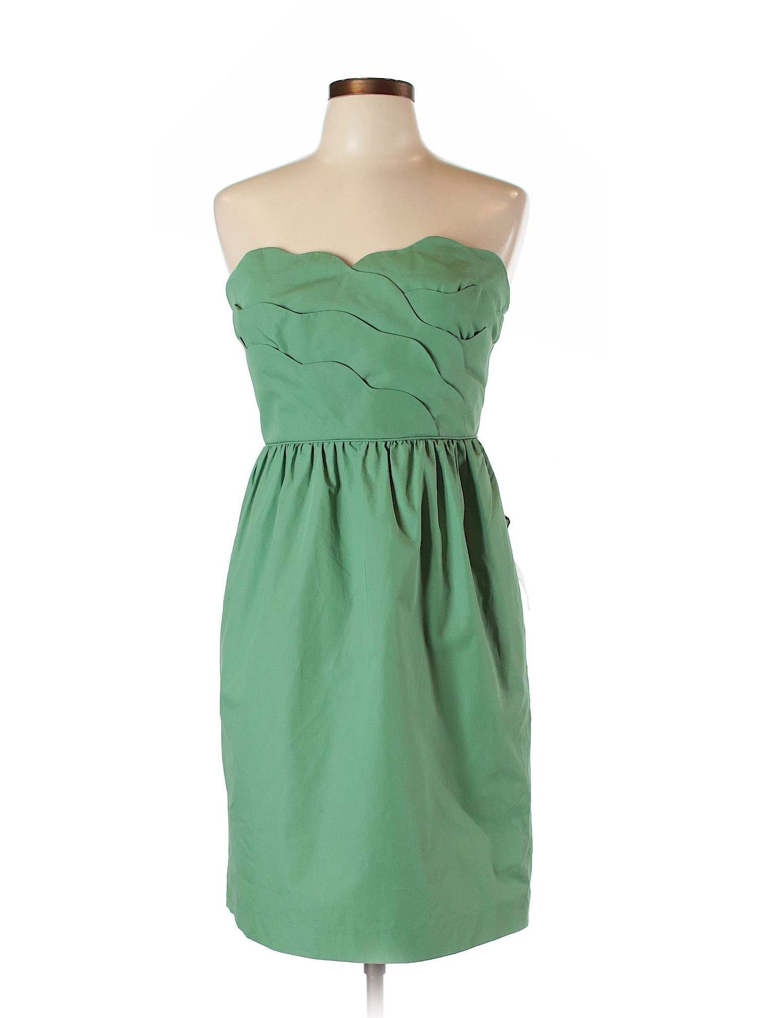 J.Crew Collection 100% Cotton Solid Green Casual Dress Size 10 - 87% ...