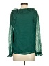 Ann Taylor LOFT 100% Polyester Green Long Sleeve Blouse Size XS - photo 2