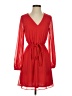 Express 100% Polyester Solid Red Casual Dress Size XS - photo 1
