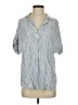 Harper Stripes Blue Short Sleeve Blouse Size S - photo 1
