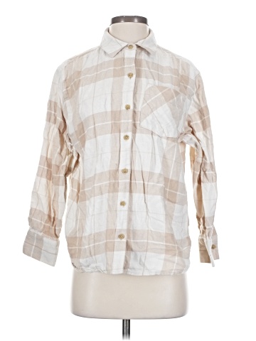 a.n.a. A New Approach 3/4 Sleeve Button-Down Shirt (view 1)
