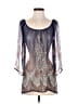 Language Gray Blue 3/4 Sleeve Blouse Size S - photo 1
