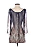 Language Gray Blue 3/4 Sleeve Blouse Size S - photo 2